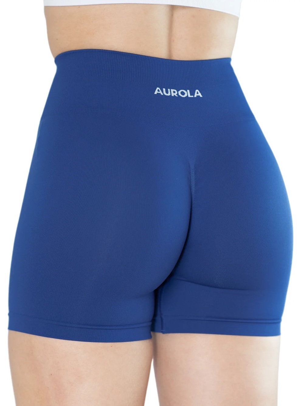 AUROLA Dream Women’s 4.5” Scrunch Workout Shorts High Waist Blue Size M